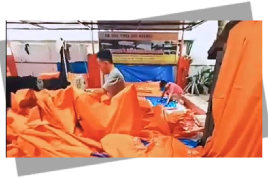 pembuatan tenda darurat bencana