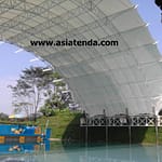 portofolio tenda membrane shade kolam renang samping kanan